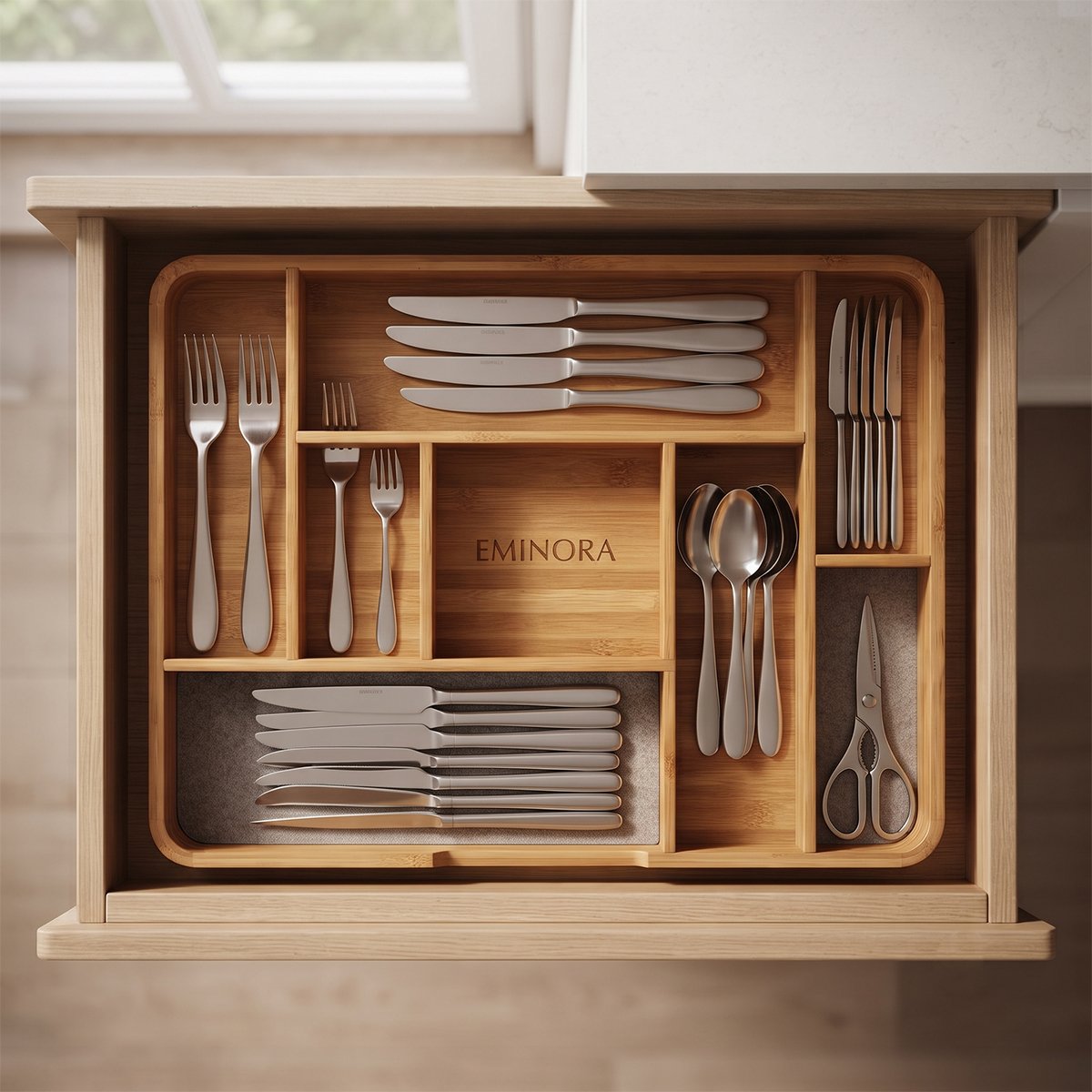 EMINORA Cutlery Drawer Organizer - Pack of 2