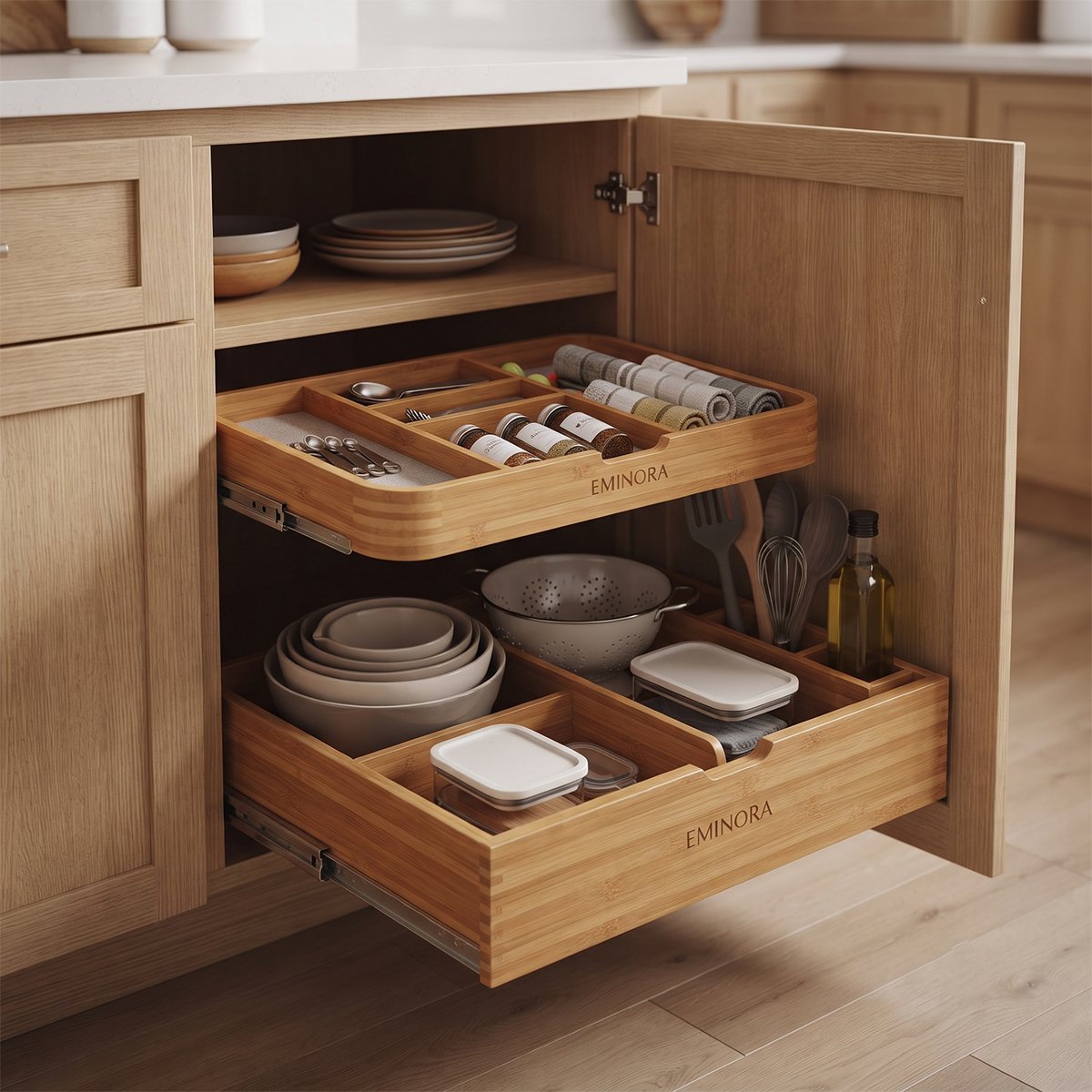 EMINORA Kitchen Cabinet Organizer - Pack of 2