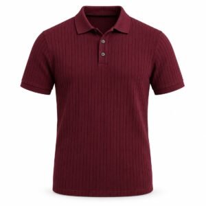 Men's Burgundy Vertical Rib Polo