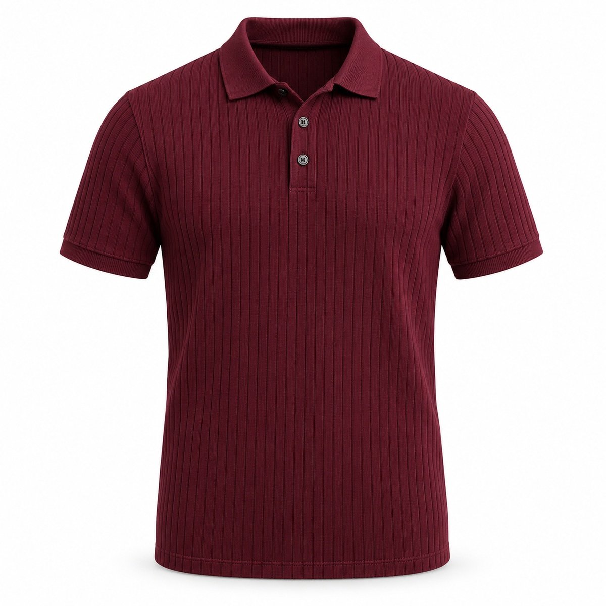 Men's Burgundy Vertical Rib Polo