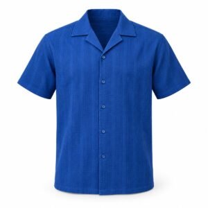 Men's Cobalt Textured Resort Shirt