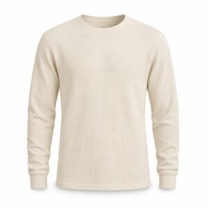 Men's Ecru Long Sleeve Waffle Tee