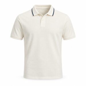 Men's Ivory Contrast Collar Polo