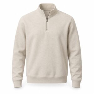 Men's Oatmeal Half Zip Sweatshirt