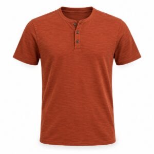 Men's Rust Slub Henley T-Shirt