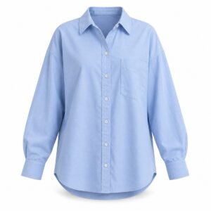 Women's Sky Blue Oversized Oxford Shirt