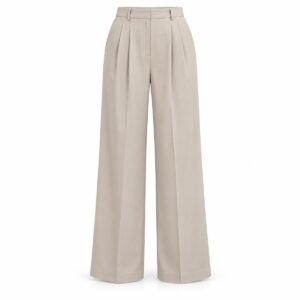 Women's Stone Wide Leg Tailored Trousers